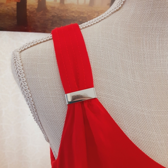 WHBM Fully Lined Flame Red Dress with Pockets Size XS - Picture 4 of 12